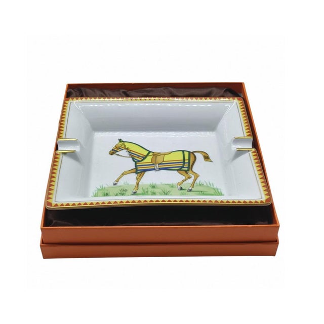 Porcelain Rectangular Ashtray from Hermès, Paris, 1970s For Sale - Image 6 of 9