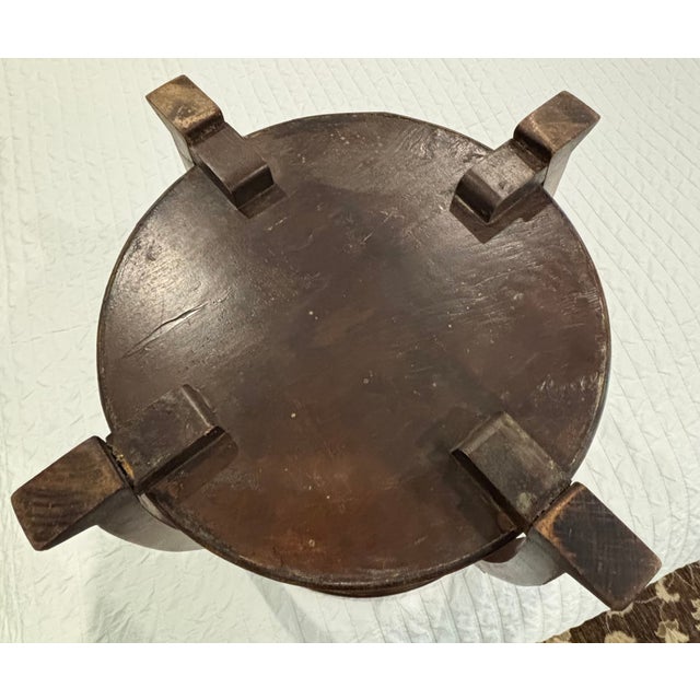 Wood Antique 1930s American Art Deco Oak Side Table For Sale - Image 7 of 15