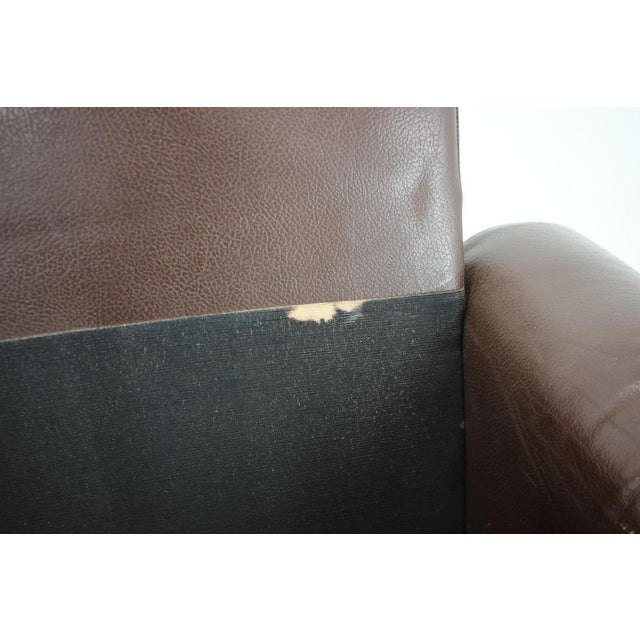 Danish Brown Leather Armchair, Denmark, 1970s For Sale - Image 13 of 18