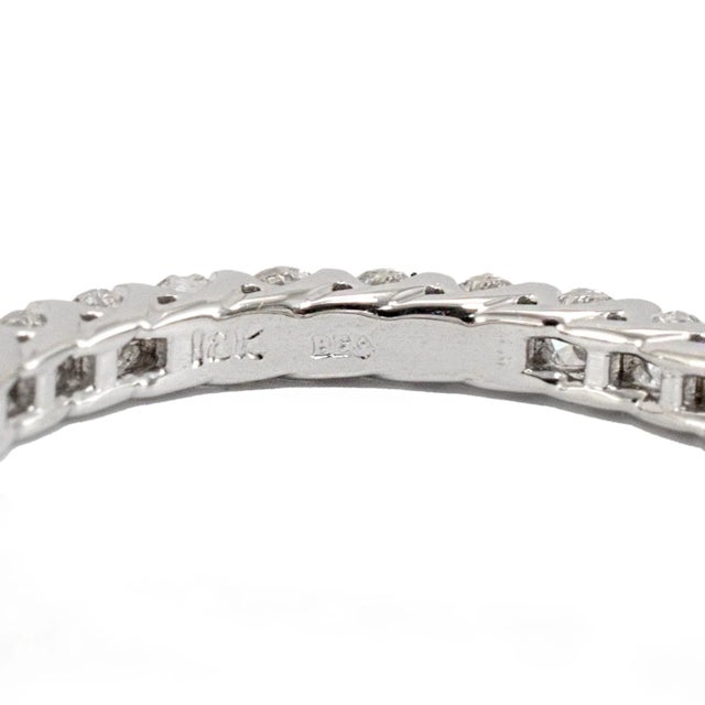Metal Ladies 18k White Gold U Prong Set 0.90ct Diamond Full Eternity Wedding Band Ring, Size 6.5 For Sale - Image 7 of 7