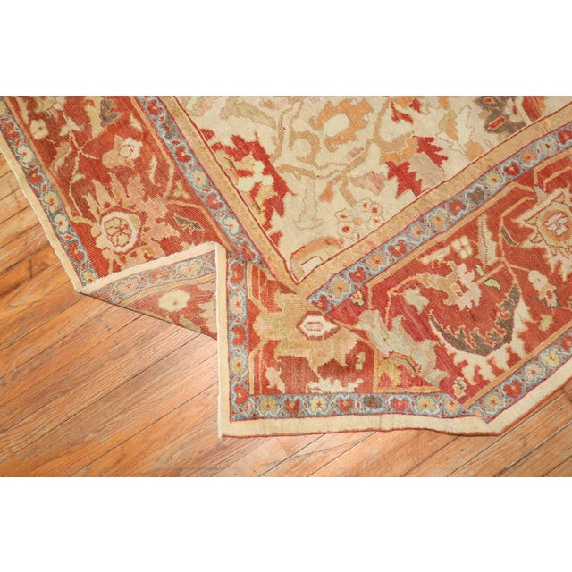 Antique Sultanabad Persian Carpet For Sale - Image 4 of 18