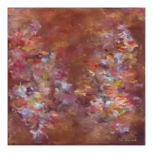 Live Passionately - Red Abstract Floral Painting Original Artwork by Vé Boisvert