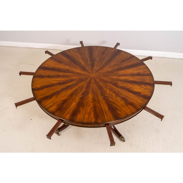 1990s Maitland-Smith Round Dining Room Table With Perimeter Leaves For Sale - Image 5 of 18