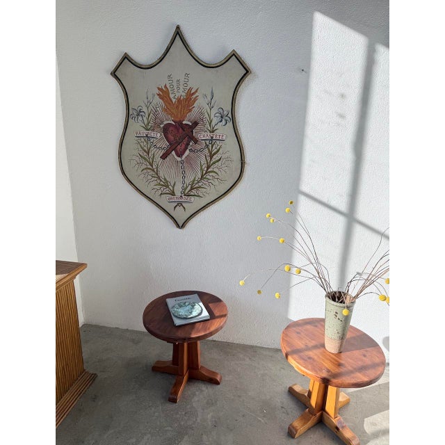 Ivory Large Sacred Heart Church Coat of Arms, 1960s For Sale - Image 8 of 18