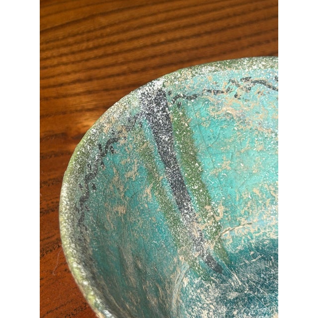 Turquoise Seljuk Turquoise Glazed Pottery Bowl For Sale - Image 8 of 15