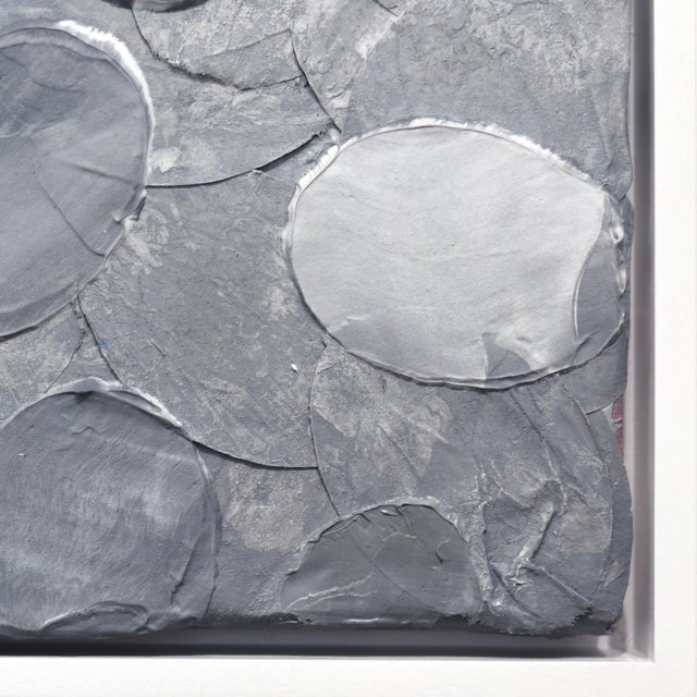 2020s River Stones - Grey Tone Textured Abstract Mixed Media Original Artwork by Frederic Paul For Sale - Image 5 of 9