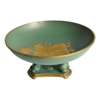 Vintage Art Deco Footed Centerpiece Bowl with Bear Figures by Stjärnmetall, 1930s For Sale