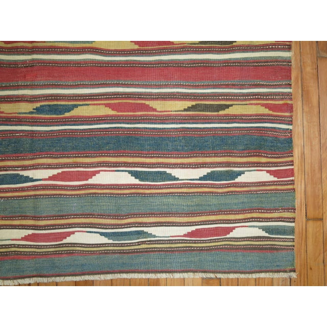 Persian Zabihi Collection Persian Tribal Kilim For Sale - Image 3 of 7