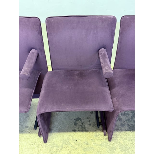 Metal Maurizio Salvato Postmodern Point Chairs for Saporiti Italia - Set of Four For Sale - Image 7 of 12