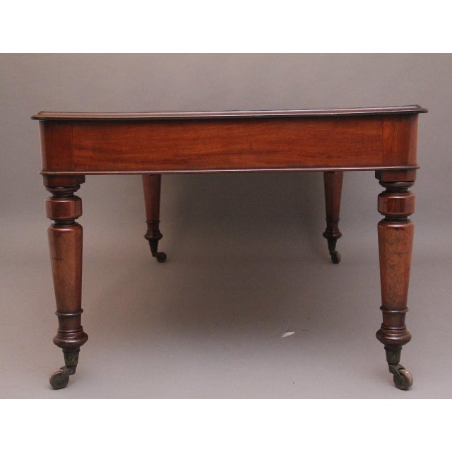 Wood Antique Mahogany Partners Writing Table, 1840s For Sale - Image 7 of 11