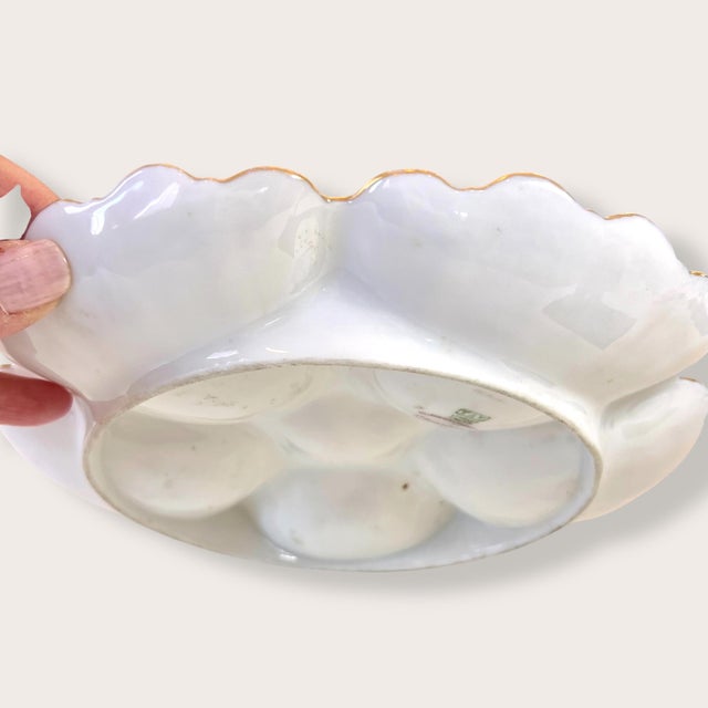 Antique Limoges Porcelain Oyster Plate With Gold Gilt Details For Sale - Image 13 of 16