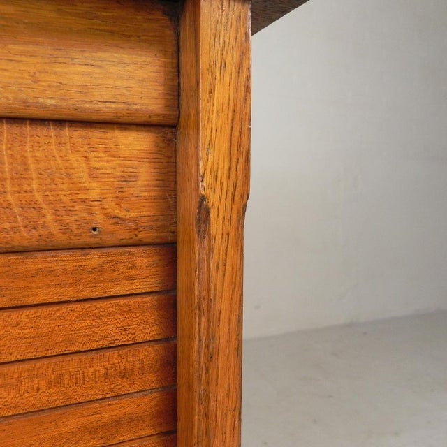 Oak Roller Shutter Cabinet with Shutter, 1930s For Sale - Image 16 of 18