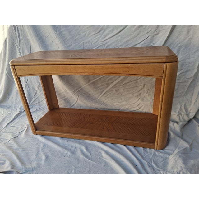 Postmodern Postmodern 2-Tiered Oak Console / SofaTable For Sale - Image 3 of 12