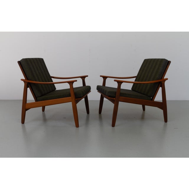 Wood Danish Modern Teak Lounge Chairs, 1960s, Set of 2 For Sale - Image 7 of 18