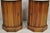 French Empire Round Marble Top Mahogany Column Pedestal Cabinet End Table Pair For Sale - Image 4 of 12