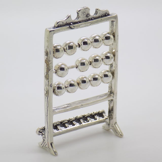 Vintage Italian Handmade Silver Abacus Miniatura, 1980s For Sale - Image 6 of 13