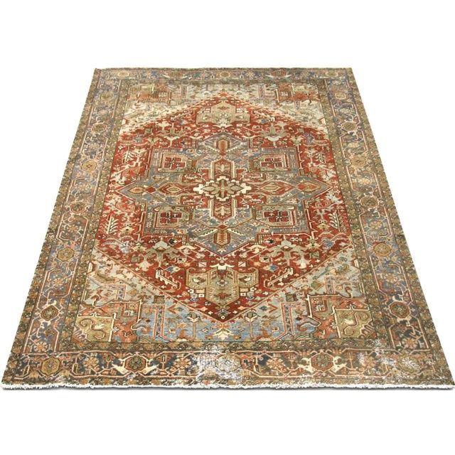 1940s Persian Heriz Rug For Sale In Los Angeles - Image 6 of 7