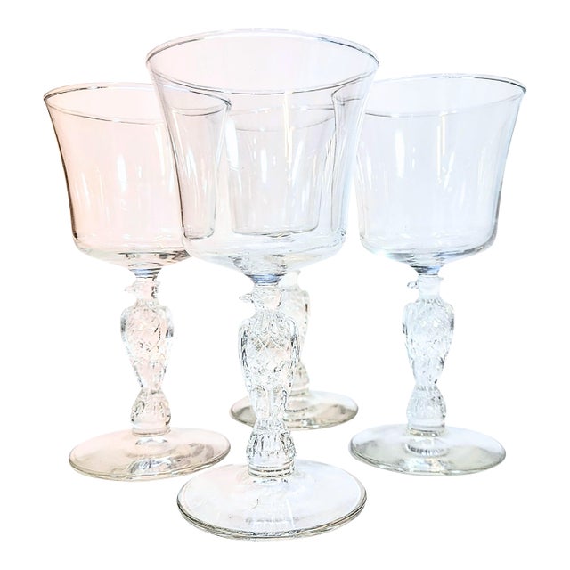 Hollywood Regency Bicentennial Eagle Stemmed Goblets- Set of Four For Sale