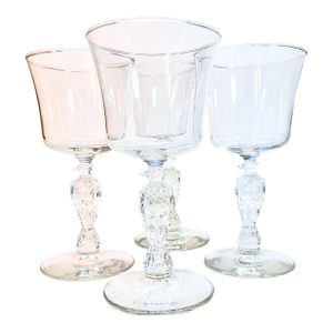 Hollywood Regency Bicentennial Eagle Stemmed Goblets- Set of Four