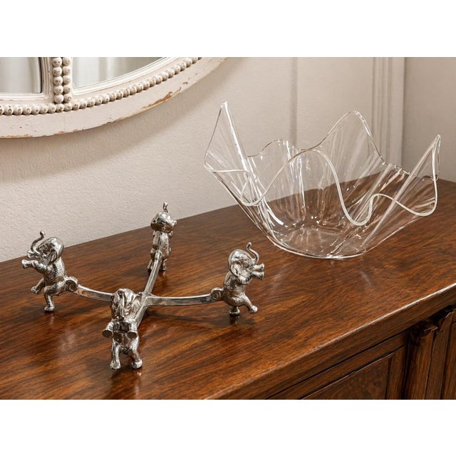 Mid-Century Modern 1980s Elephant Stand Acrylic Bowl For Sale - Image 3 of 4