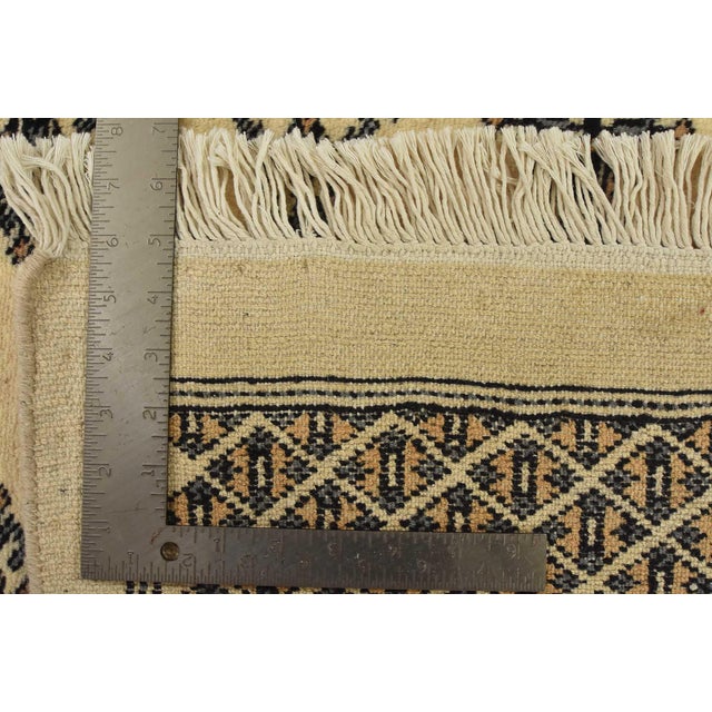 Bokhara Rug 8’11” X 11’8” Beige Wool Tribal Hand-Knotted Oriental Carpet For Sale - Image 14 of 14