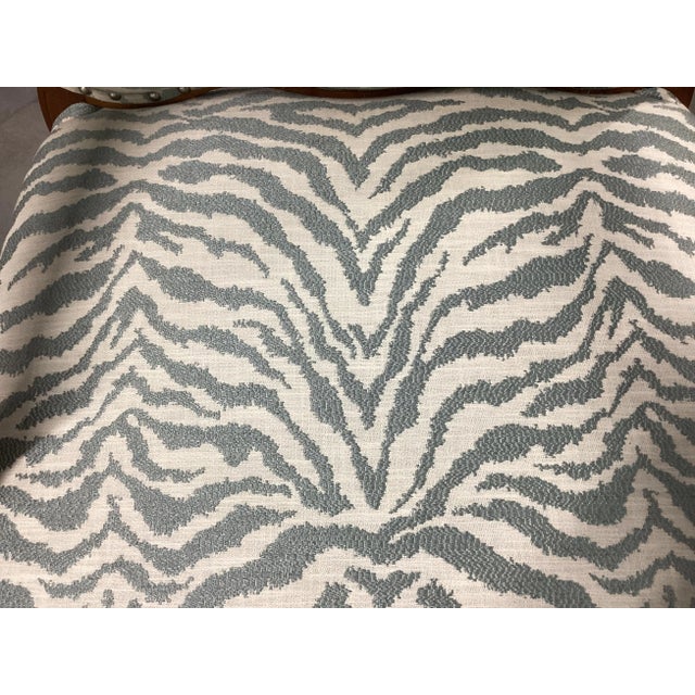 French Walnut Fauteuils Newly Upholstered in Stroheim Animal Print For Sale - Image 9 of 14