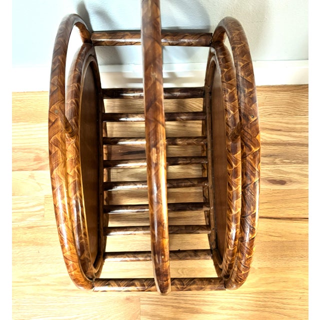 Vintage Rattan and Woven Cane Magazine Rack/Book Holder For Sale In Seattle - Image 6 of 10