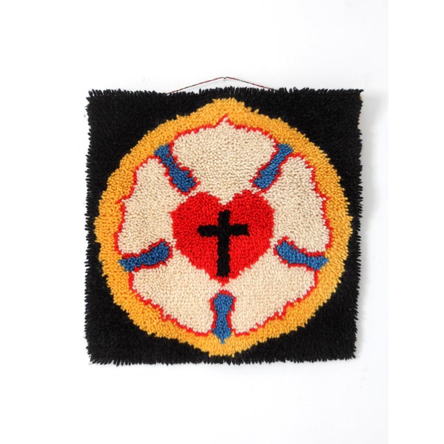 Mid-Century Modern Mid-Century Folk Art Luther Rose Wall Hanging For Sale - Image 3 of 9