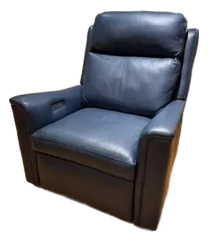 Hancock & Moore Navy Leather Power Recliner