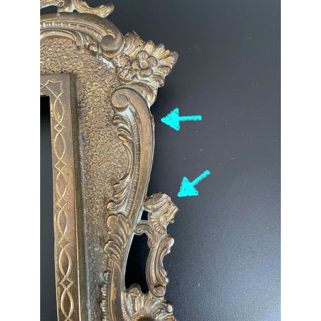 Antique Victorian Gold Gilt Cast Iron Picture Frame For Sale - Image 10 of 12
