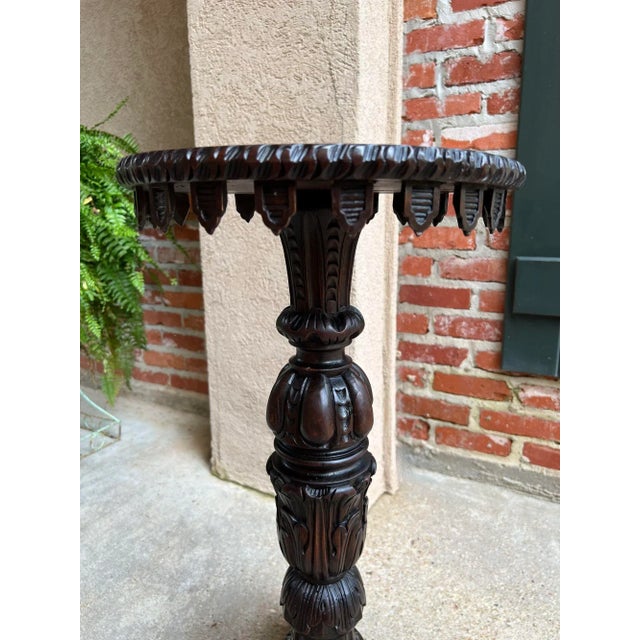 Antique English Carved Display Pedestal Stand Jardiniere Plant Bronze Table For Sale In Dallas - Image 6 of 13