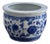 1980s Petite Chinoiserie Fishbowl Style Porcelain Cachepot / Planter For Sale