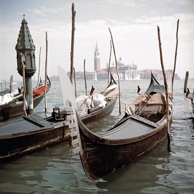 Slim Aarons, Venice Gondolas, Estate Stamped Photographic Print, 1957 / 2020s For Sale