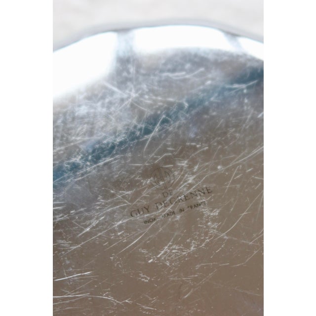 Vintage Silver-Plated Metal Salad Bowl or Large Dish by Guy Degrenne, 1970s For Sale - Image 4 of 7