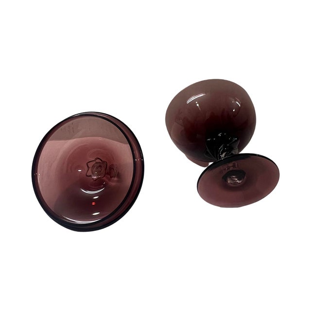 Glass Mid Century Modern Empoli Amethyst Purple Glass Apothecary Jar, Italy For Sale - Image 7 of 8