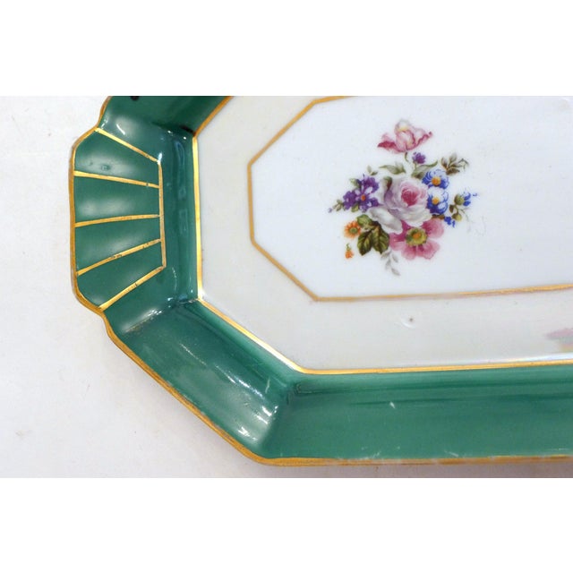 Art Deco Cake Plate with Floral Motif in Porcelain from Limoges, 1940s-1950s For Sale - Image 11 of 13
