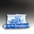 Antique Japanese Seto Blue and White Porcelain Scroll-Form Brush Holder For Sale - Image 3 of 7