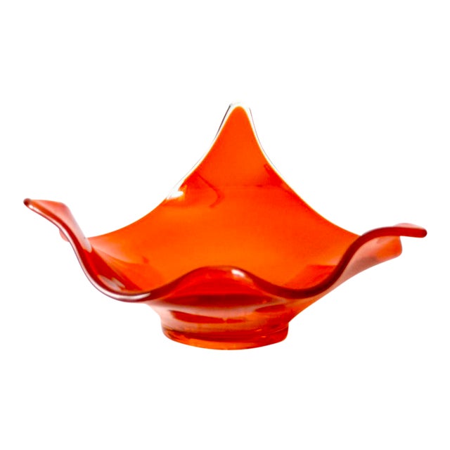 MidCentury Orange Viking Art Glass Bowl Chairish