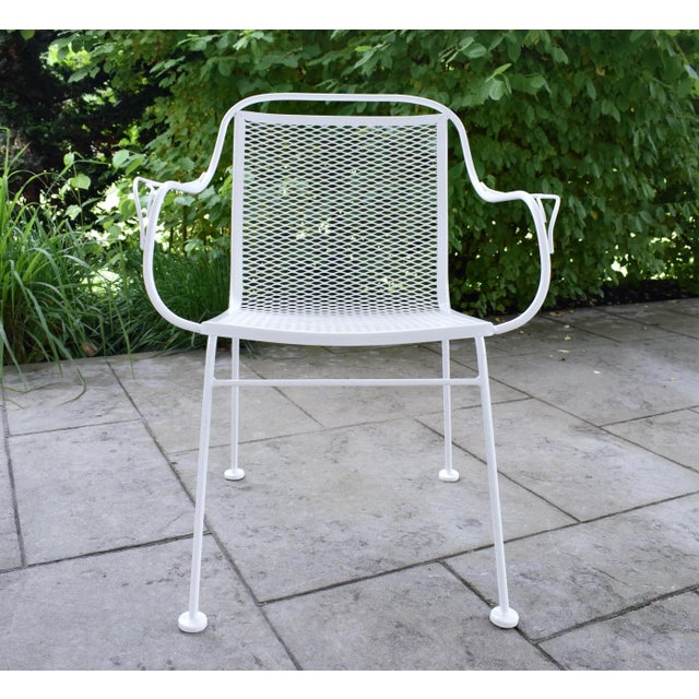 White Vintage 1950s Wrought Iron Patio Chairs by Russell Woodard For Sale - Image 8 of 12