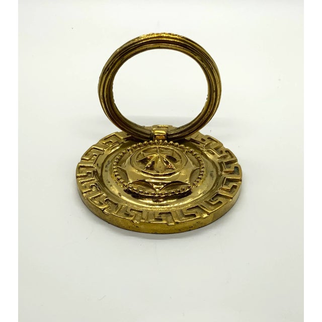 Traditional Henredon Large Ring Pull in Brass For Sale - Image 3 of 6