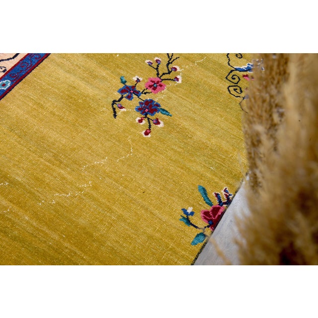 1970s Vintage Persian Handmade Wool Cotton Yellow Runner Rug For Sale In San Francisco - Image 6 of 11