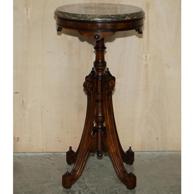 Antique Wine Table with Marble Top, 1860 For Sale - Image 14 of 15