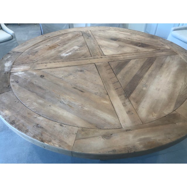 Restoration Hardware Salvaged Wood Trestle Round Dining ... (640 x 640 Pixel)