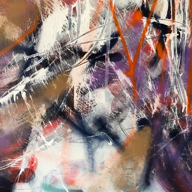 Original abstract painting by Erik Sulander, oil and acrylic, signed, unframed on board.