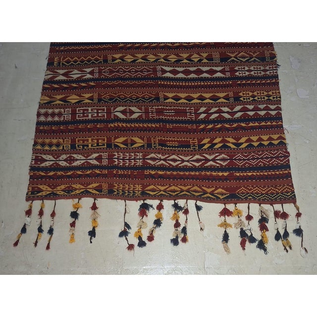 Vintage Moroccan Hanbel Flat Weave Wool Rug, 6'5" X 8'9", Mid-Century Berber Textile For Sale - Image 4 of 6