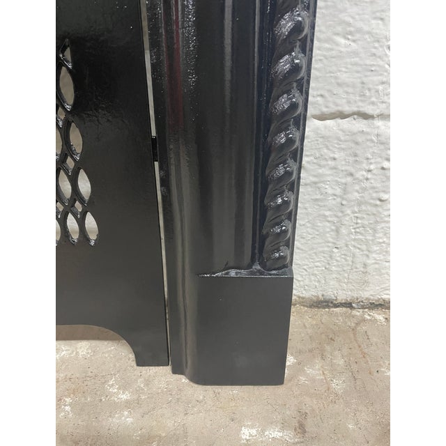 Late 18th Century 24.25" W X 30.25"h Exceptional Decorative Cast Iron Fireplace Surround and Insert For Sale In Mobile - Image 6 of 7