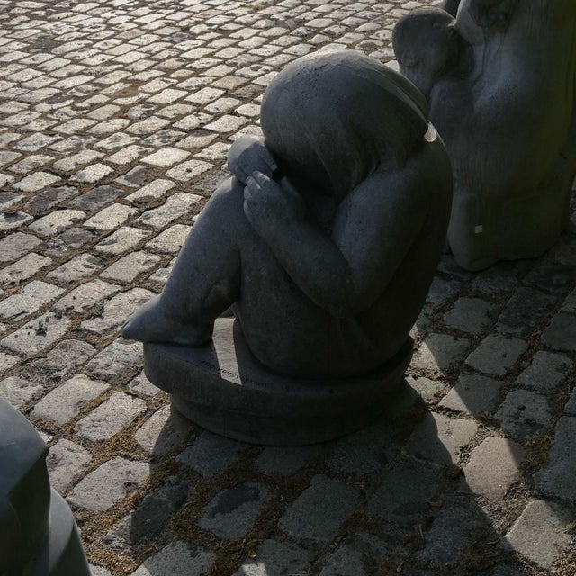 Blue Stone Statue by Jan Keustermans, 1990s For Sale - Image 9 of 15