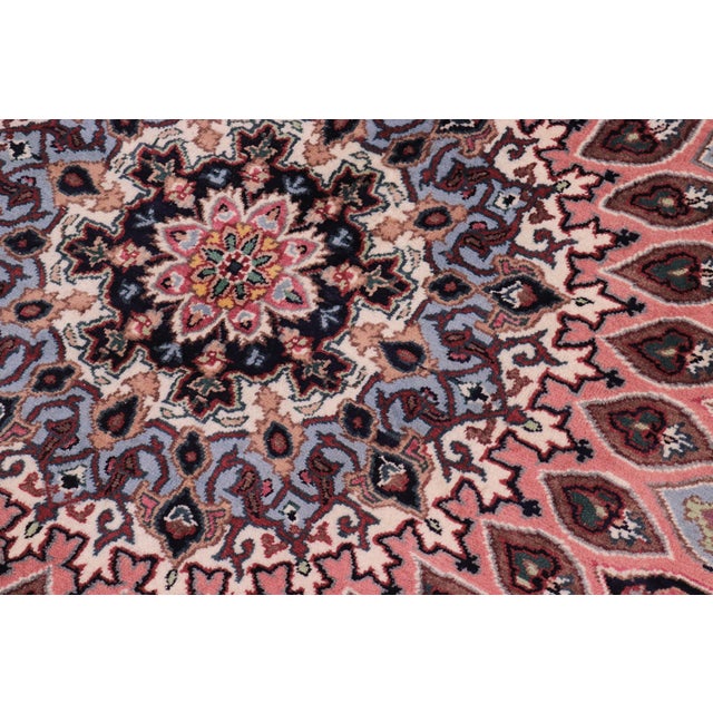 Medallion 1990's Pak-Persian Pink/Beige Wool Round Rug- 10'2'' X 10'5'' For Sale - Image 4 of 9