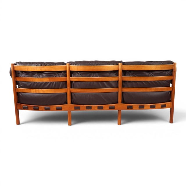 Coja Living Room Set with 3-Seater Sofa and 2 Lounge Chairs in Brown Leather by Sven Ellekaer, 1960, Set of 3 For Sale - Image 14 of 18