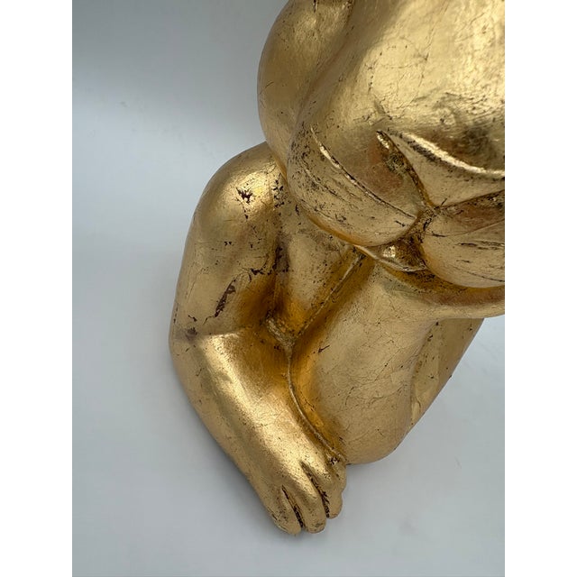 Hand Gilded Distressed Gold Easter Bunny Rabbit Tabletop Decor Sculpture Art For Sale - Image 13 of 13